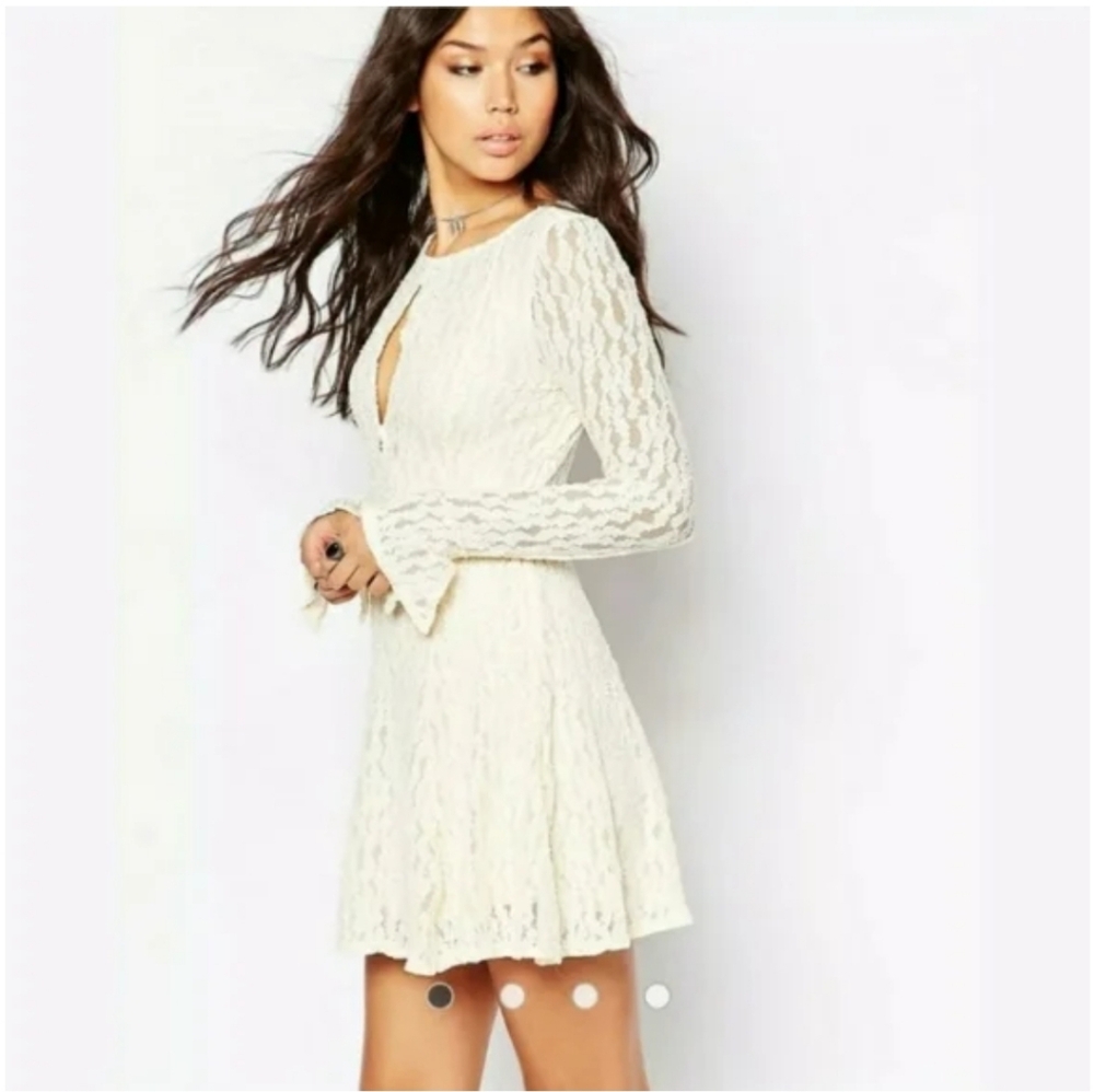 Free People Teen Witch Lace Keyhole Mini Dress NWT Womens XS